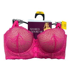 Adore Me Fuchsia Lace Push-Up Bra